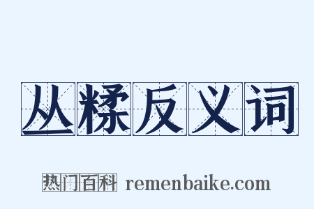 丛糅反义词是什么意思的图片